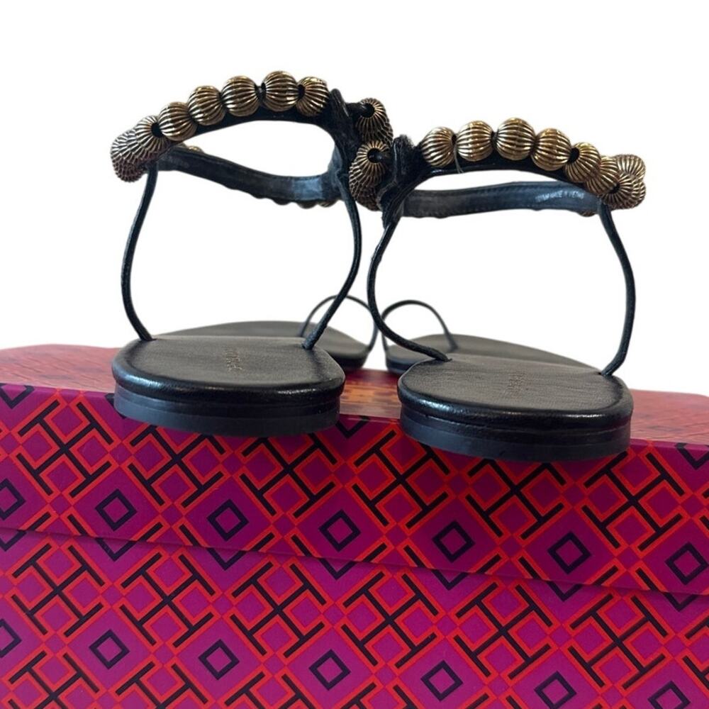 Tory Burch Capri Beaded Ankle Wrap Sandals Size 10.5 - Picture 5 of 12